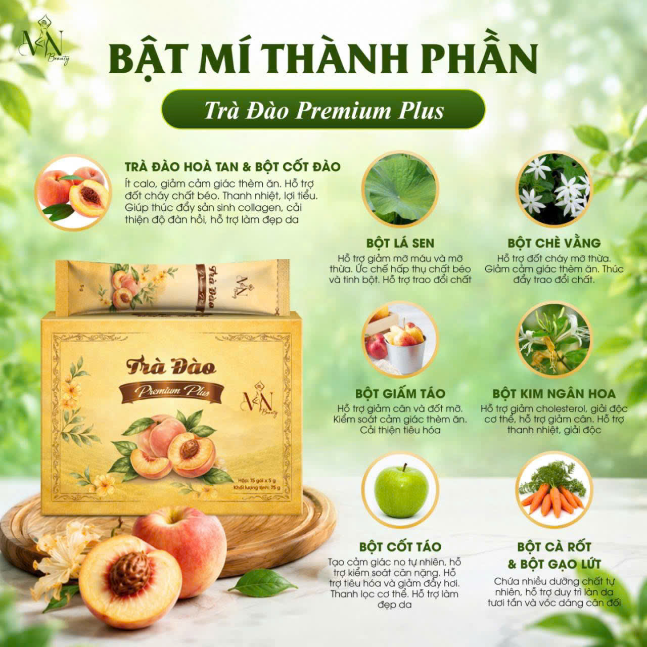 Thành phần Trà Đào Premium Plus